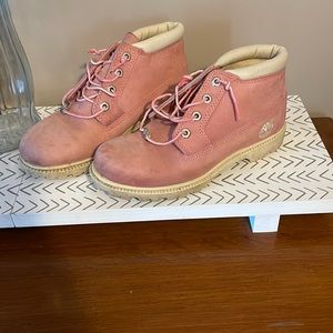 Pink timberland boots